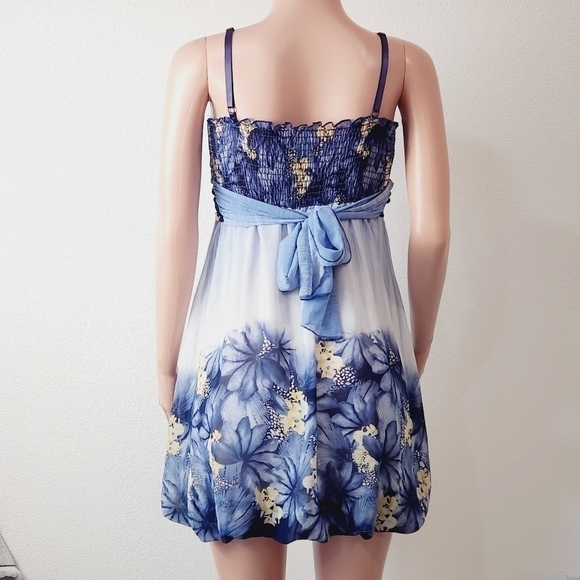 CAMEO Strapless Floral Spring Flowers Wrap Around Belt Tie Mini Dress Size: M - Picture 5 of 11
